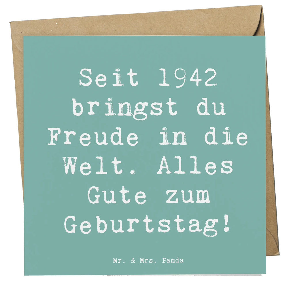 Deluxe Card Saying Seit 1942 bringst du Freude in die Welt. Alles Gute zum Geburtstag! Karte, Geburtstagskarte, Grußkarte, Hochzeitskarte, Hochwertige Grußkarte, Glückwunschkarte, Hochwertige Klappkarte, Einladungskarte, Klappkarte, Geburtstag, Geburtstagsgeschenk, Geschenk
