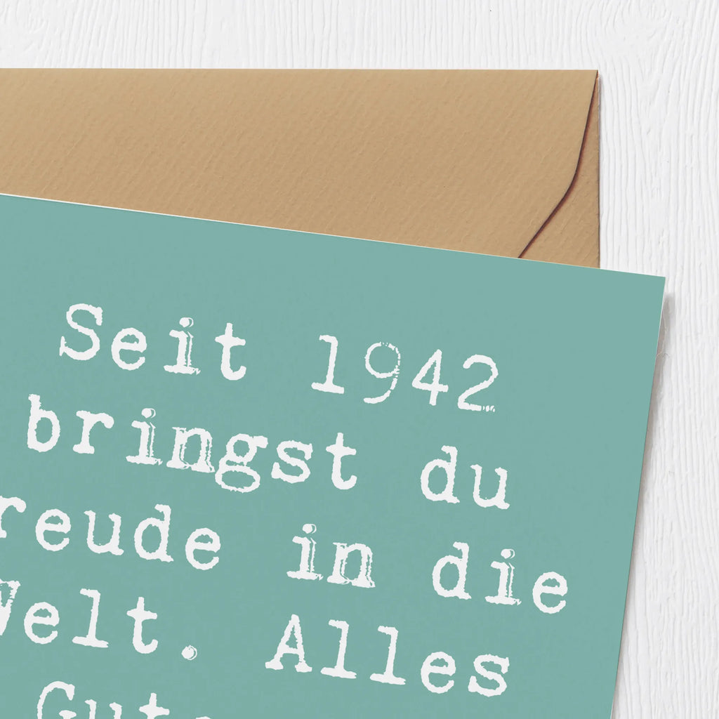 Deluxe Card Saying Seit 1942 bringst du Freude in die Welt. Alles Gute zum Geburtstag! Karte, Geburtstagskarte, Grußkarte, Hochzeitskarte, Hochwertige Grußkarte, Glückwunschkarte, Hochwertige Klappkarte, Einladungskarte, Klappkarte, Geburtstag, Geburtstagsgeschenk, Geschenk