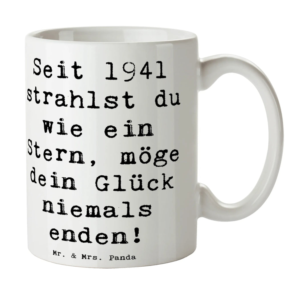 Tasse Spruch 1941 Geburtstag Stern Geschenktasse, Tasse mit Zitaten, Teetasse, Kaffeetasse, Bürotasse, Keramiktasse, Porzellantasse, Tasse, Tasse mit Motiven, Geburtstag, Geburtstagsgeschenk, Geschenk