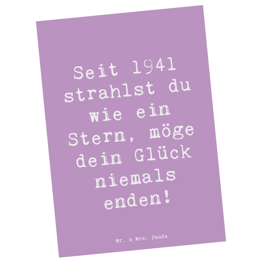 Postcard Saying Seit 1941 strahlst du wie ein Stern, möge dein Glück niemals enden! Einladung Geburtstag, Einladungskarten Geburtstag, Ansichtskarten, Grußkarte, Ansichtskarte, Einladungskarte, Dankeskarte, Postkarte, Karte, Geburtstagskarte, Geschenkkarte, Einladung, Geburtstag, Geburtstagsgeschenk, Geschenk