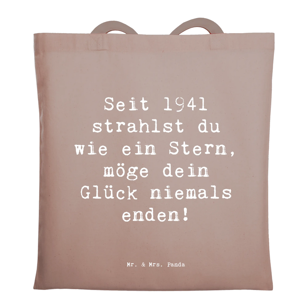 Tote bag Saying Seit 1941 strahlst du wie ein Stern, möge dein Glück niemals enden! Einkaufstasche, Shopper, Laptoptasche, Stofftasche, Schultertasche, Tasche, Strandtasche, Umhängetasche, Jutetasche, Stoffbeutel, Badetasche, Jutebeutel, Tragetasche, Einkaufstüte, Beutel, Beuteltasche, Geburtstag, Geburtstagsgeschenk, Geschenk