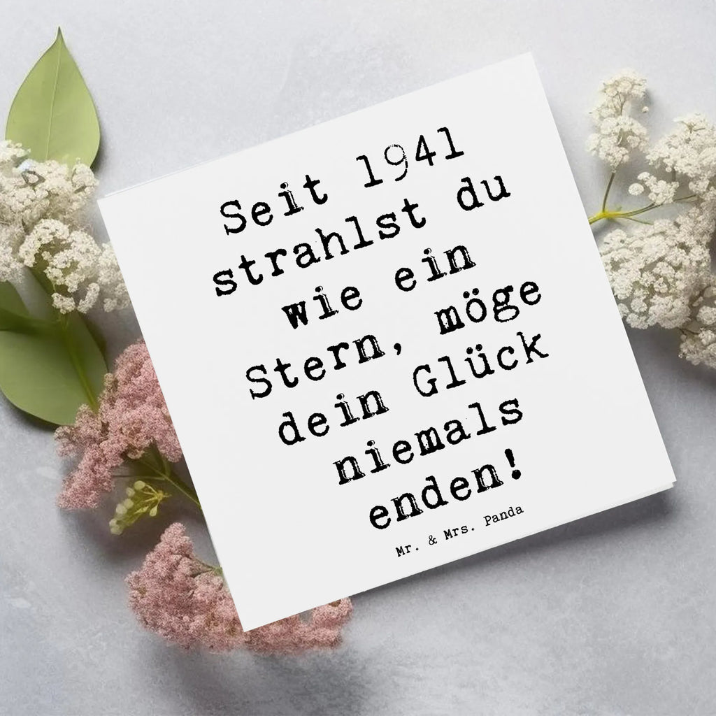 Deluxe Card Saying Seit 1941 strahlst du wie ein Stern, möge dein Glück niemals enden! Karte, Grußkarte, Klappkarte, Hochwertige Klappkarte, Geburtstagskarte, Hochwertige Grußkarte, Glückwunschkarte, Einladungskarte, Hochzeitskarte, Geburtstag, Geburtstagsgeschenk, Geschenk