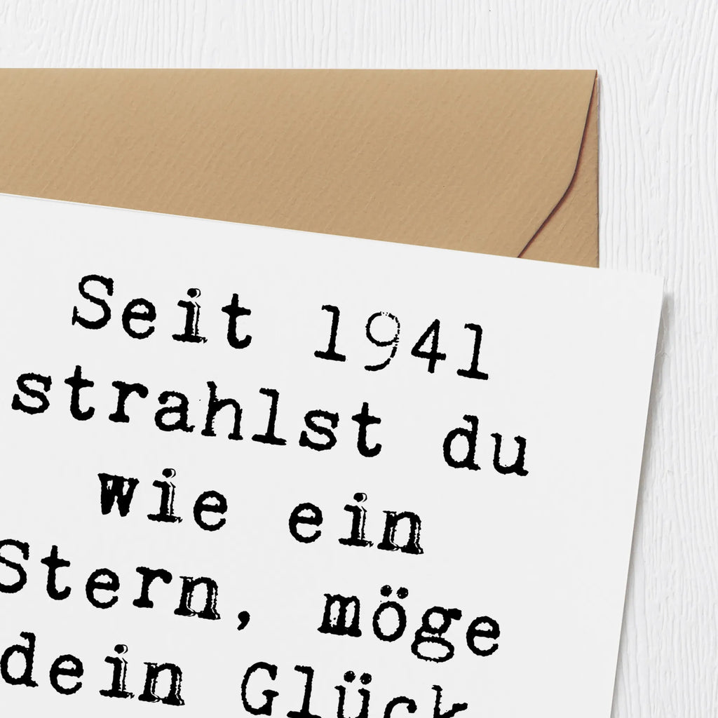 Deluxe Card Saying Seit 1941 strahlst du wie ein Stern, möge dein Glück niemals enden! Karte, Grußkarte, Klappkarte, Hochwertige Klappkarte, Geburtstagskarte, Hochwertige Grußkarte, Glückwunschkarte, Einladungskarte, Hochzeitskarte, Geburtstag, Geburtstagsgeschenk, Geschenk