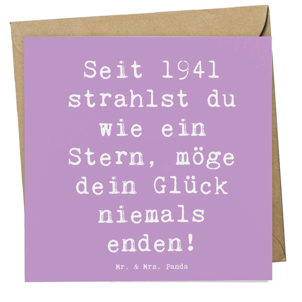 Deluxe Card Saying Seit 1941 strahlst du wie ein Stern, möge dein Glück niemals enden! Karte, Grußkarte, Klappkarte, Hochwertige Klappkarte, Geburtstagskarte, Hochwertige Grußkarte, Glückwunschkarte, Einladungskarte, Hochzeitskarte, Geburtstag, Geburtstagsgeschenk, Geschenk
