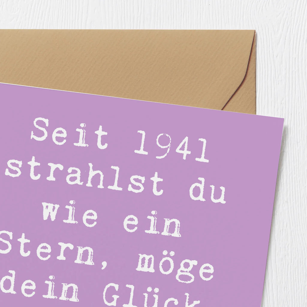 Deluxe Card Saying Seit 1941 strahlst du wie ein Stern, möge dein Glück niemals enden! Karte, Grußkarte, Klappkarte, Hochwertige Klappkarte, Geburtstagskarte, Hochwertige Grußkarte, Glückwunschkarte, Einladungskarte, Hochzeitskarte, Geburtstag, Geburtstagsgeschenk, Geschenk