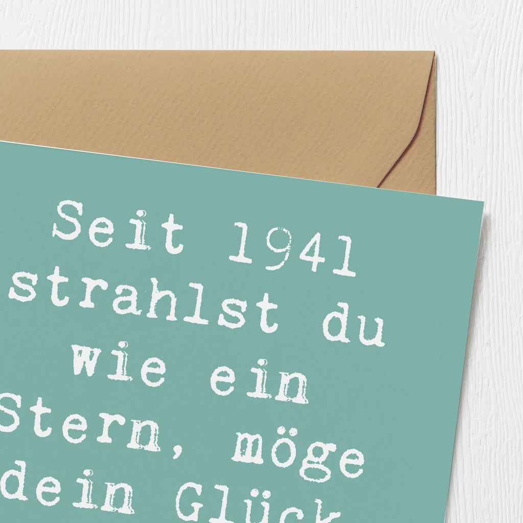 Deluxe Card Saying Seit 1941 strahlst du wie ein Stern, möge dein Glück niemals enden! Karte, Grußkarte, Klappkarte, Hochwertige Klappkarte, Geburtstagskarte, Hochwertige Grußkarte, Glückwunschkarte, Einladungskarte, Hochzeitskarte, Geburtstag, Geburtstagsgeschenk, Geschenk