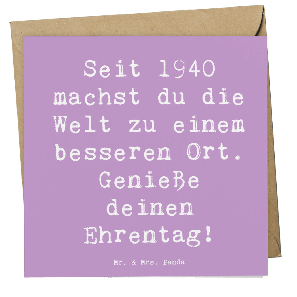 Deluxe Card Saying Seit 1940 machst du die Welt zu einem besseren Ort. Genieße deinen Ehrentag! Hochzeitskarte, Karte, Hochwertige Klappkarte, Geburtstagskarte, Glückwunschkarte, Einladungskarte, Grußkarte, Klappkarte, Hochwertige Grußkarte, Geburtstag, Geburtstagsgeschenk, Geschenk