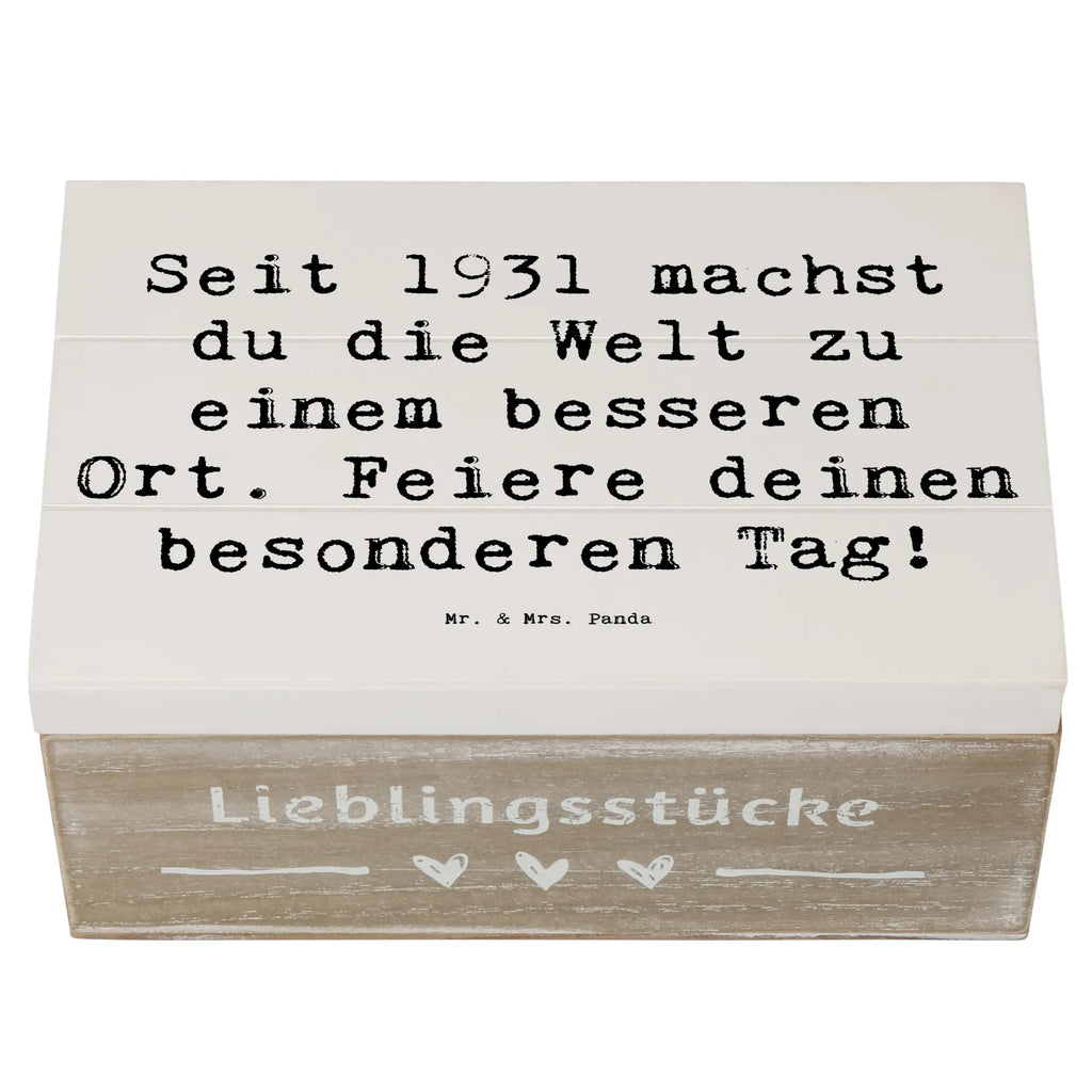 Holzkiste Spruch 1931 Geburtstag Erinnerungskiste, Schatzkiste, Truhe, Holzkiste, Aufbewahrungsbox, Kiste, Schatulle, Geschenkbox, Erinnerungsbox, Dekokiste, Geschenkdose, XXL, Geburtstag, Geburtstagsgeschenk, Geschenk