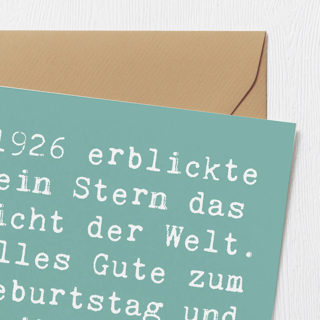 Deluxe Card Saying 1926 erblickte ein Stern das Licht der Welt. Alles Gute zum Geburtstag und bleib weiterhin so strahlend! Hochwertige Grußkarte, Karte, Hochwertige Klappkarte, Geburtstagskarte, Klappkarte, Glückwunschkarte, Einladungskarte, Hochzeitskarte, Grußkarte, Geburtstag, Geburtstagsgeschenk, Geschenk