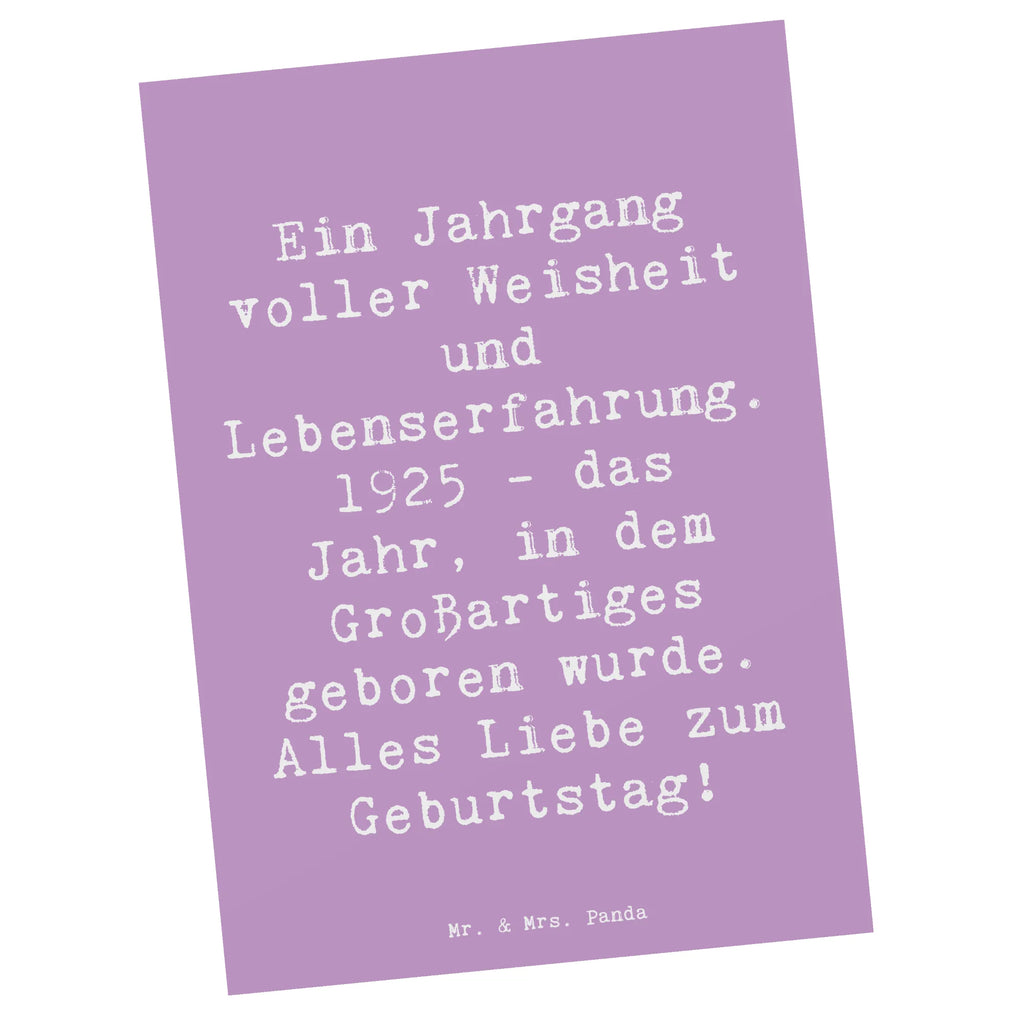 Postcard Saying Ein Jahrgang voller Weisheit und Lebenserfahrung. 1925 - das Jahr, in dem Großartiges geboren wurde. Alles Liebe zum Geburtstag! Einladungskarten Geburtstag, Ansichtskarte, Einladung, Ansichtskarten, Einladung Geburtstag, Karte, Einladungskarte, Postkarte, Dankeskarte, Geschenkkarte, Geburtstagskarte, Grußkarte, Geburtstag, Geburtstagsgeschenk, Geschenk