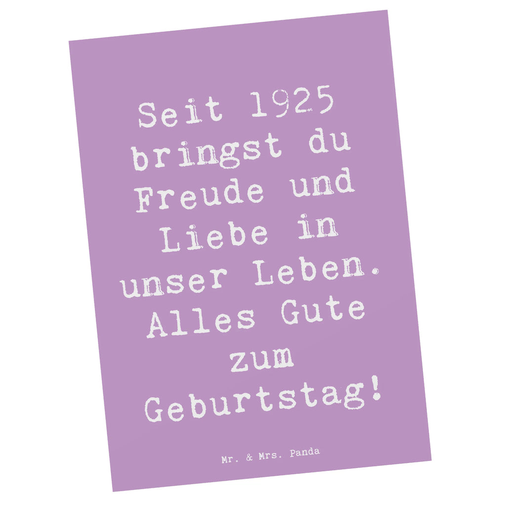 Postcard Saying Seit 1925 bringst du Freude und Liebe in unser Leben. Alles Gute zum Geburtstag! Karte, Ansichtskarten, Ansichtskarte, Postkarte, Geschenkkarte, Einladung, Einladungskarten Geburtstag, Dankeskarte, Einladung Geburtstag, Geburtstagskarte, Einladungskarte, Grußkarte, Geburtstag, Geburtstagsgeschenk, Geschenk