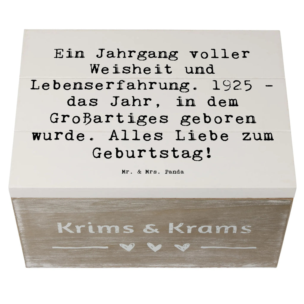 Wooden chest Saying Ein Jahrgang voller Weisheit und Lebenserfahrung. 1925 - das Jahr, in dem Großartiges geboren wurde. Alles Liebe zum Geburtstag! Aufbewahrungsbox, Erinnerungskiste, Truhe, Geschenkbox, Geschenkdose, Dekokiste, Kiste, Schatzkiste, Erinnerungsbox, Holzkiste, Schatulle, XXL, Geburtstag, Geburtstagsgeschenk, Geschenk