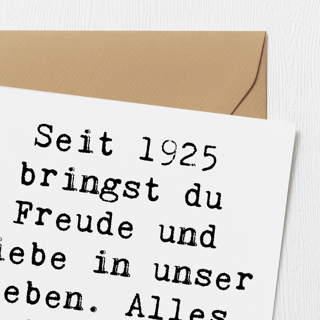 Deluxe Card Saying Seit 1925 bringst du Freude und Liebe in unser Leben. Alles Gute zum Geburtstag! weihnachtskarte, Glückwunschkarte, Geschenkkarte, quadratische karte, Karte, sprüche karten, Gutscheinkarte, Einladungskarte, Grußkarte, geburtskarte, Hochwertige Klappkarte, Hochzeitskarte, Klappkarte, abschiedskarte, Dankeskarte, lustige karten, Geburtstagskarte, Hochwertige Grußkarte, Geschenk, Geburtstag, Geburtstagsgeschenk