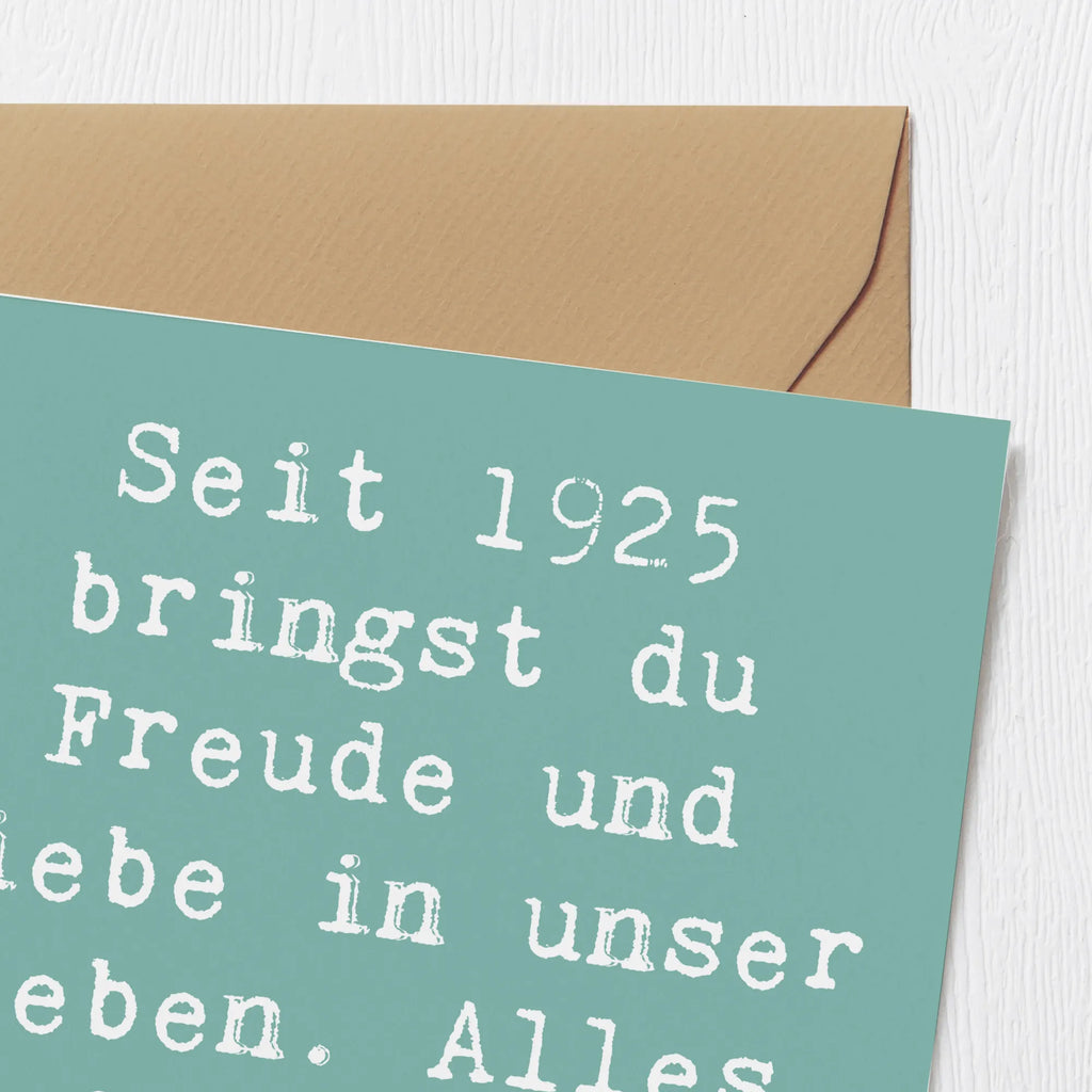 Deluxe Card Saying Seit 1925 bringst du Freude und Liebe in unser Leben. Alles Gute zum Geburtstag! weihnachtskarte, Glückwunschkarte, Geschenkkarte, quadratische karte, Karte, sprüche karten, Gutscheinkarte, Einladungskarte, Grußkarte, geburtskarte, Hochwertige Klappkarte, Hochzeitskarte, Klappkarte, abschiedskarte, Dankeskarte, lustige karten, Geburtstagskarte, Hochwertige Grußkarte, Geschenk, Geburtstag, Geburtstagsgeschenk