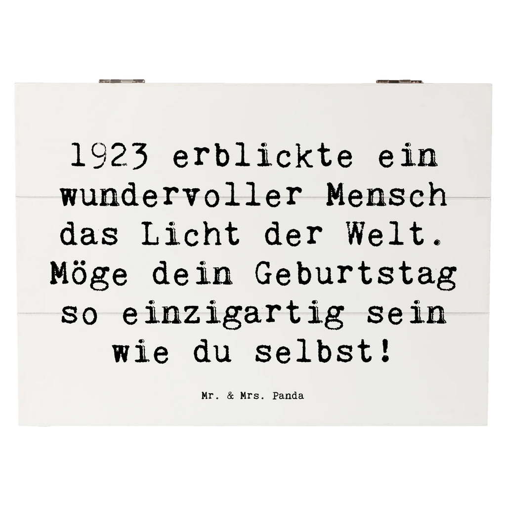 Wooden chest Saying 1923 erblickte ein wundervoller Mensch das Licht der Welt. Möge dein Geburtstag so einzigartig sein wie du selbst! Geschenkbox, Truhe, Holzkiste, Schatulle, Erinnerungskiste, Geschenkdose, Kiste, XXL, Erinnerungsbox, Schatzkiste, Aufbewahrungsbox, Dekokiste, Geburtstag, Geburtstagsgeschenk, Geschenk