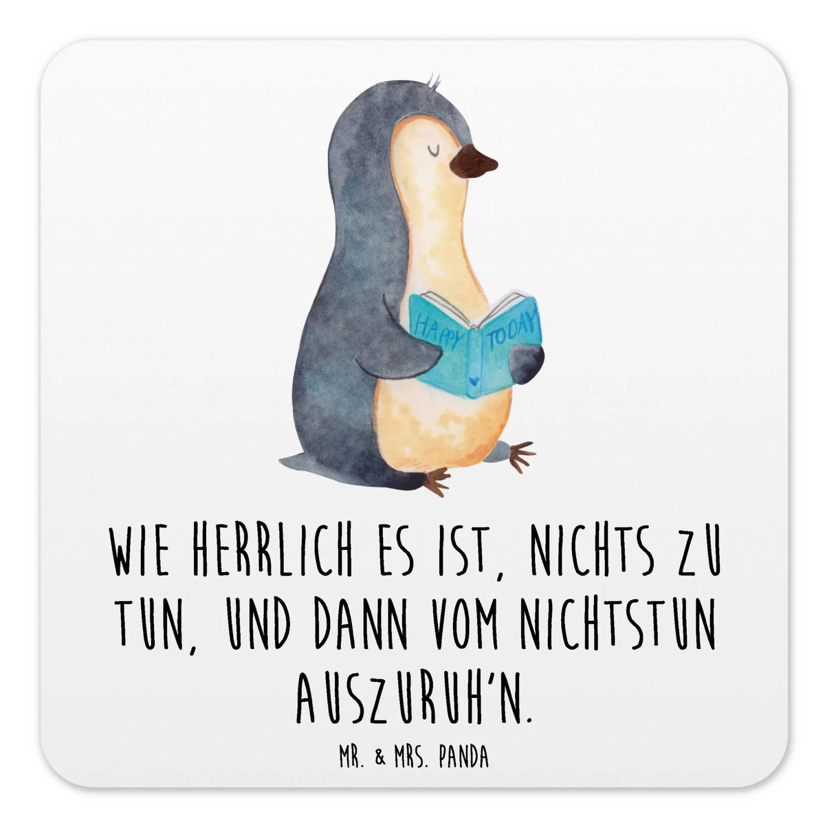 Coaster Set Penguin A book North Pole, Penguins, leisure, book, vacation, lazing around, doing nothing, penguins, bookworm, holidays, reading