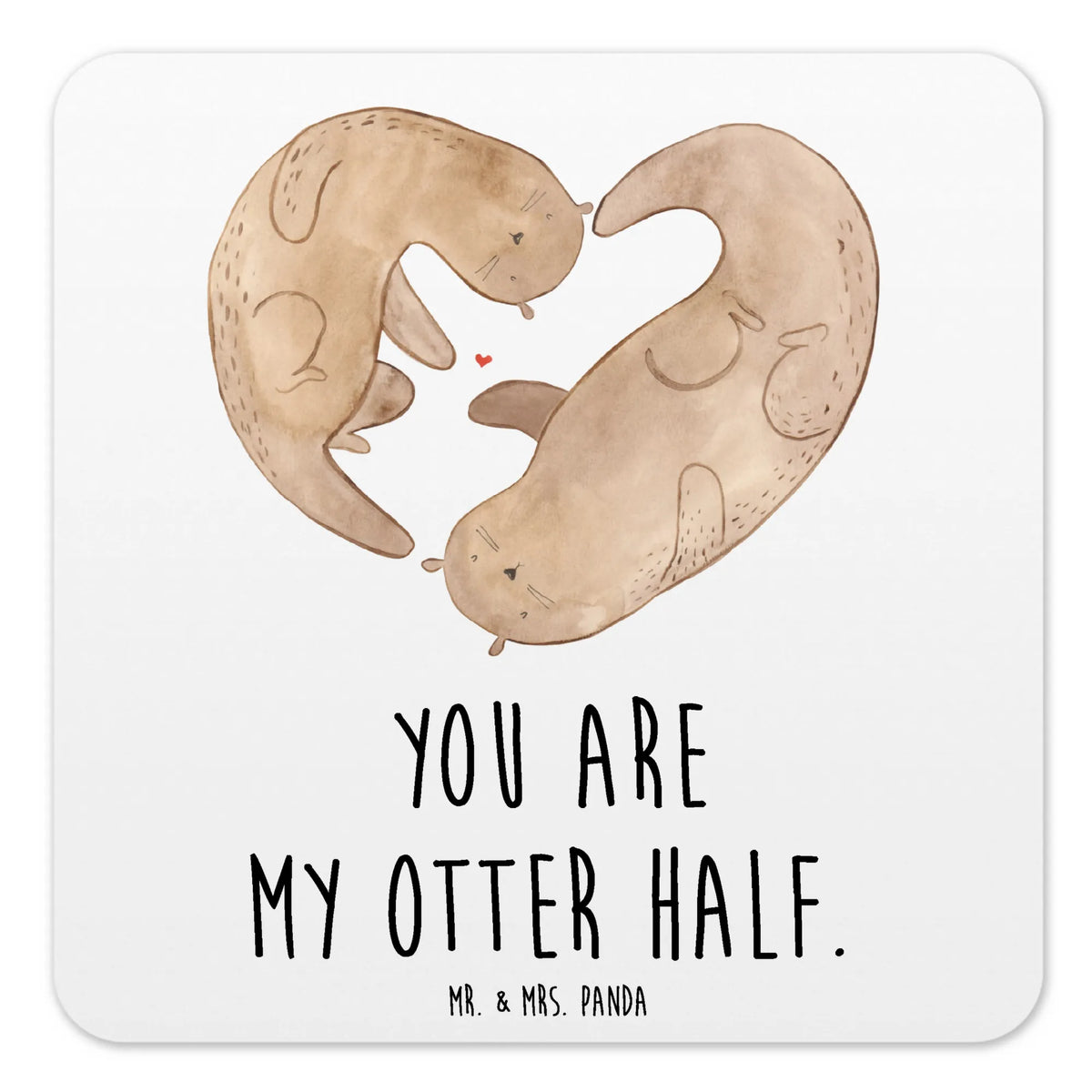 Coaster Set otter Heart otter gifts, gifts for people in love, gift ideas for animal lovers, animal, animal lover, mammal, aquatic animal, water mammal, baby otter, water animal, European otter, predator, sea otter, water, marten, proof of love, anniversary, love gift, wedding day, heart, better half, life together