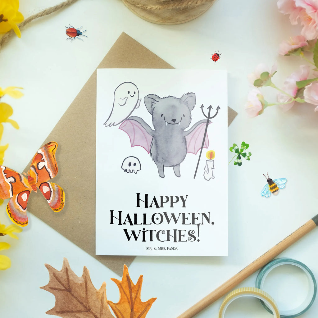 Greetings card Happy Halloween, witches! Klappkarte, Glückwunschkarte, Geburtstagskarte, Einladungskarte, Ansichtskarten, Hochzeitskarte, Karte, Grußkarte, Halloween, Deko, Martinssingen, Dekoration, Geschenke, Schenken