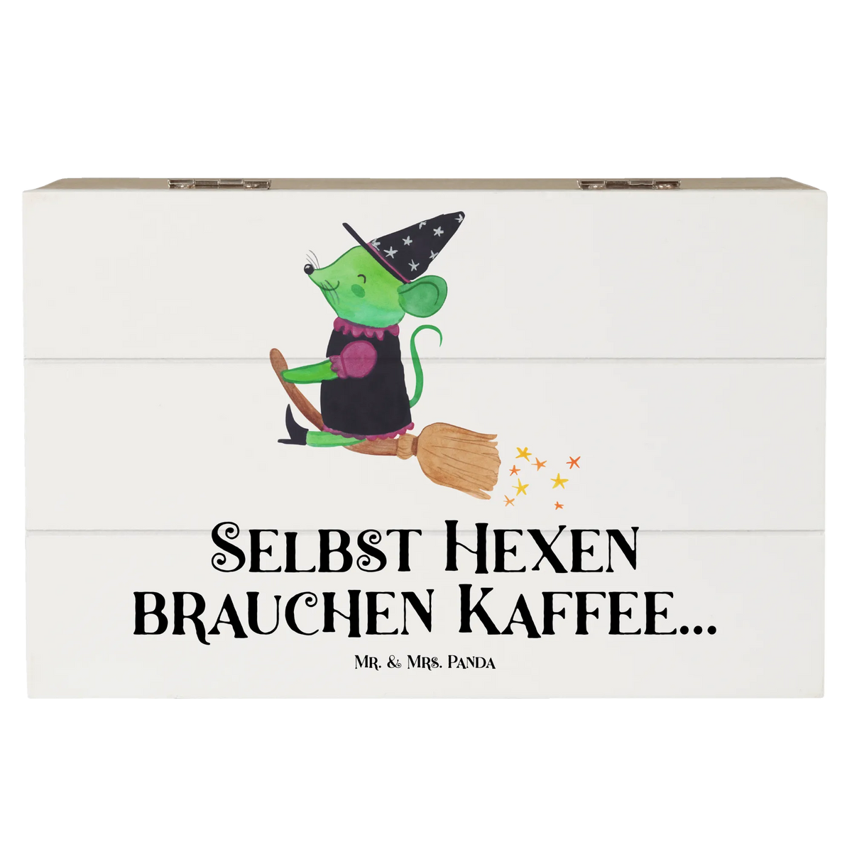 Holzkiste Halloween-Hexen Kaffee