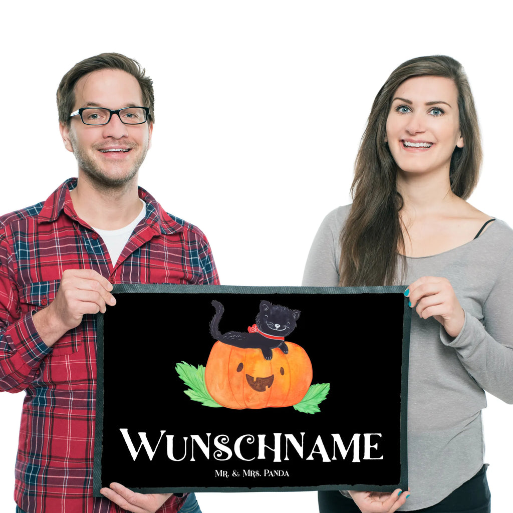 Personalized doormat Black Cat Fußmatte bedrucken, Namensfussmatte, Türvorleger personalisiert, Türvorleger mit Namen, Personalisiert, Haustürmatte personalisiert, Personalisierte Fußmatte, Personalisieruung, Bedrucken, Fußmatte mit Namen, Wunschnamen, Halloween, Deko, Martinssingen, Dekoration, Geschenke, Schenken