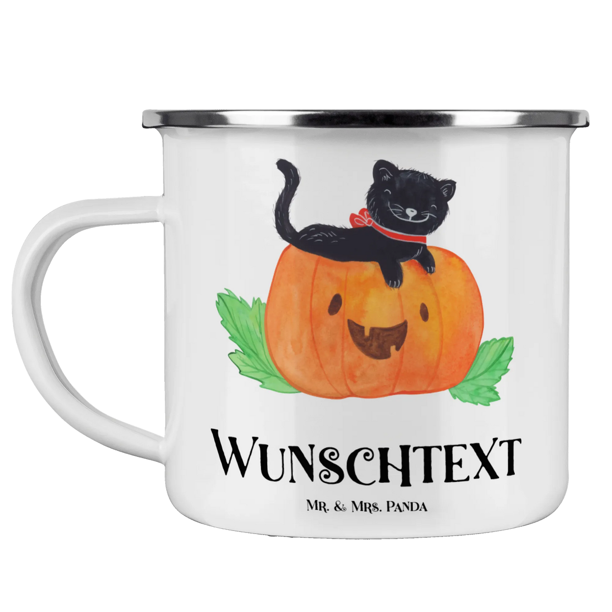 Personalised enamel cup Black Cat decoration, gifts, Martin singing, decor, giving