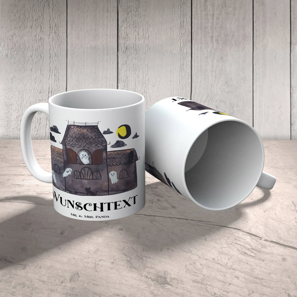 Personalisierte Tasse Geister Villa Wunschname, Personalisierte Tasse, Drucken, Namen, Namenstasse, Tasse mit Namen, Tasse, Personalisiert, Halloween, Deko, Martinssingen, Dekoration, Geschenke, Schenken