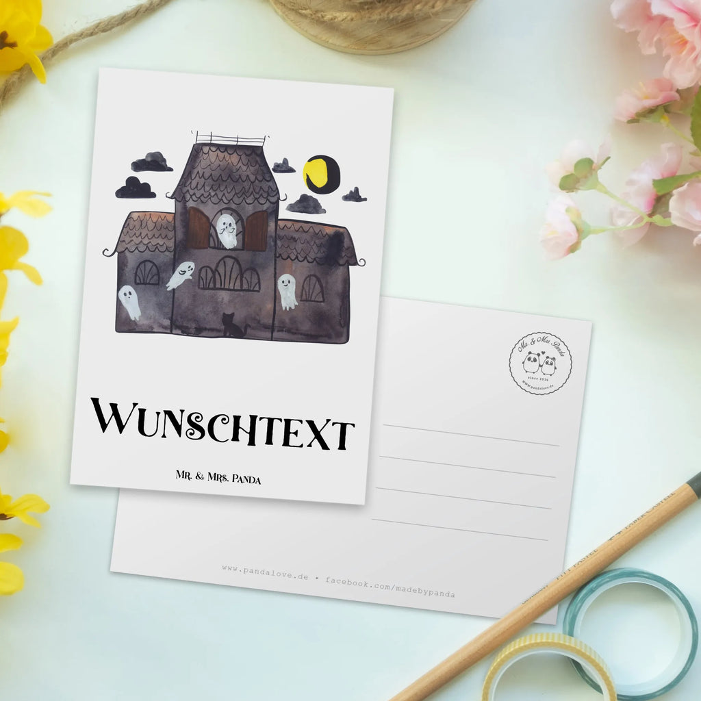 Personalisierte Postkarte Geister Villa Ansichtskarte mit Namen, Karte mit Namen, Geschenkkarte mit Wunschtext, Postkarte personalisierbar, Einladung mit Wunschtext, Postkarte mit Wunschtext, Grußkarte mit Namen, Grußkarte mit Wunschtext, Einladung mit Namen, Karte mit Wunschtext, Geschenkkarte mit Namen, Postkarte bedrucken, Ansichtskarte mit Wunschtext, Postkarte mit Namen, Halloween, Deko, Martinssingen, Dekoration, Geschenke, Schenken