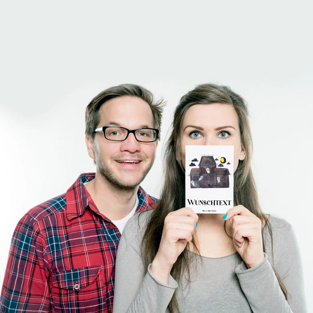 Personalisierte Postkarte Geister Villa Ansichtskarte mit Namen, Karte mit Namen, Geschenkkarte mit Wunschtext, Postkarte personalisierbar, Einladung mit Wunschtext, Postkarte mit Wunschtext, Grußkarte mit Namen, Grußkarte mit Wunschtext, Einladung mit Namen, Karte mit Wunschtext, Geschenkkarte mit Namen, Postkarte bedrucken, Ansichtskarte mit Wunschtext, Postkarte mit Namen, Halloween, Deko, Martinssingen, Dekoration, Geschenke, Schenken