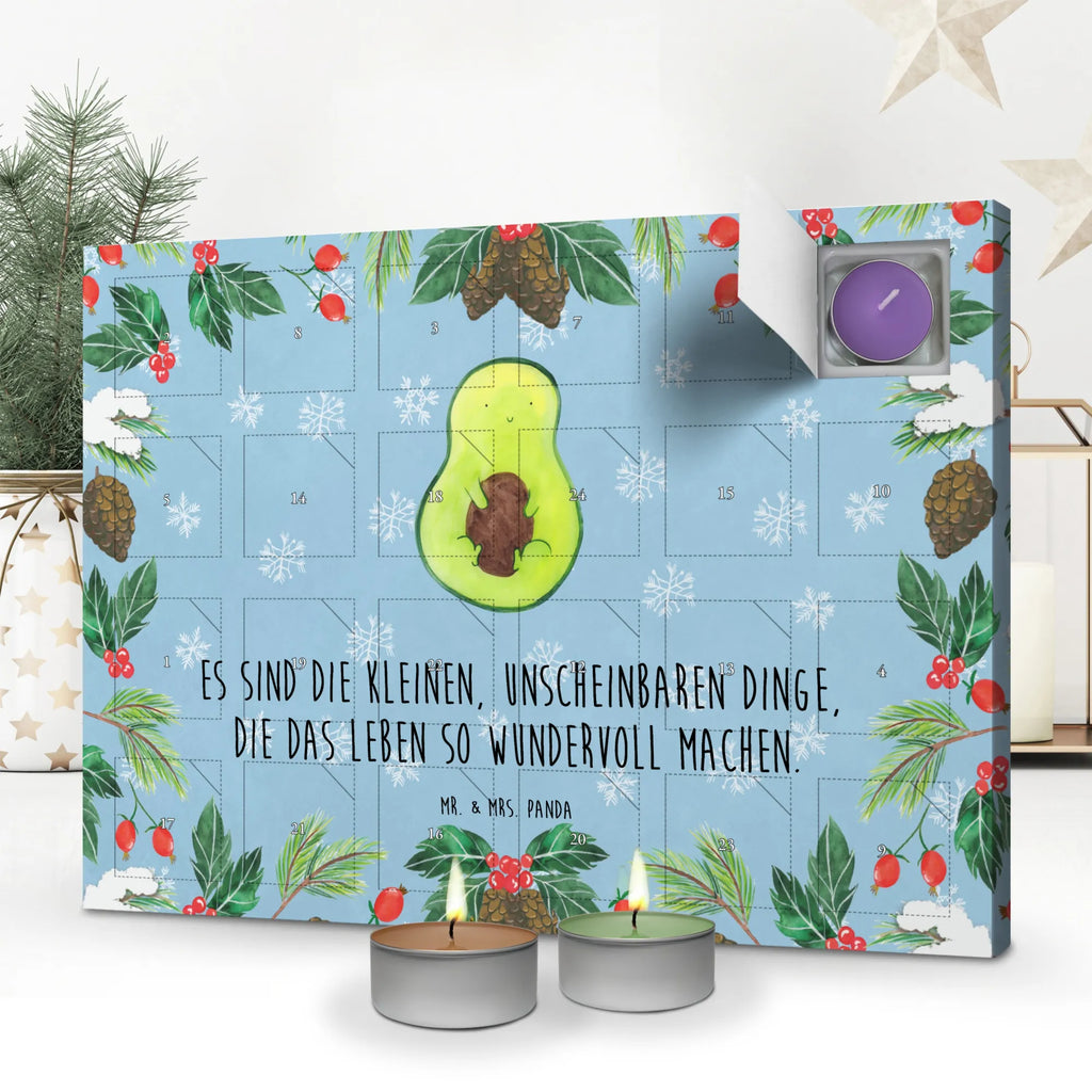 Scented candle advent calendar avocado core vegetables, seed, plant, saying life, avocado seed