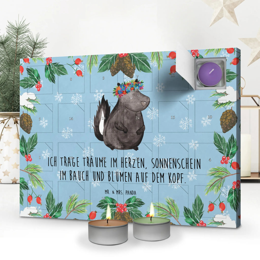 Scented candle advent calendar skunk Girl Live, Wild animal, Predator, Stinky, Laugh