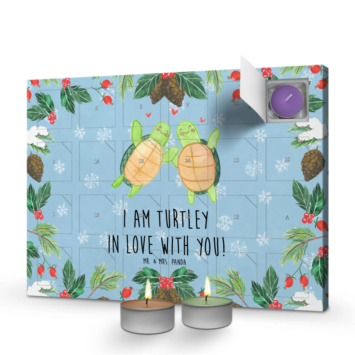 Scented candle advent calendar turtles Pair
