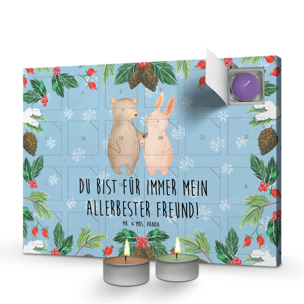 Scented candle advent calendar bear and rabbit Embrace Loving, Two, gift for him, gift for her, Love gift, Together, anniversary gift, Proposal of marriage, Marriage, best friend, friends, rabbit