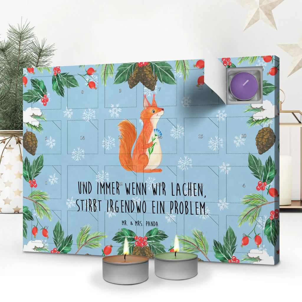 Scented candle advent calendar Squirrel flower card, gift ideas, gifts, animal lover, special gifts, cute animal motives, hand drawn, small animals, good mood, cute, funny sayings, fun, saying decoration, laughter, happy saying, motivation sayings, Squirrel, positive saying, motivation pictures