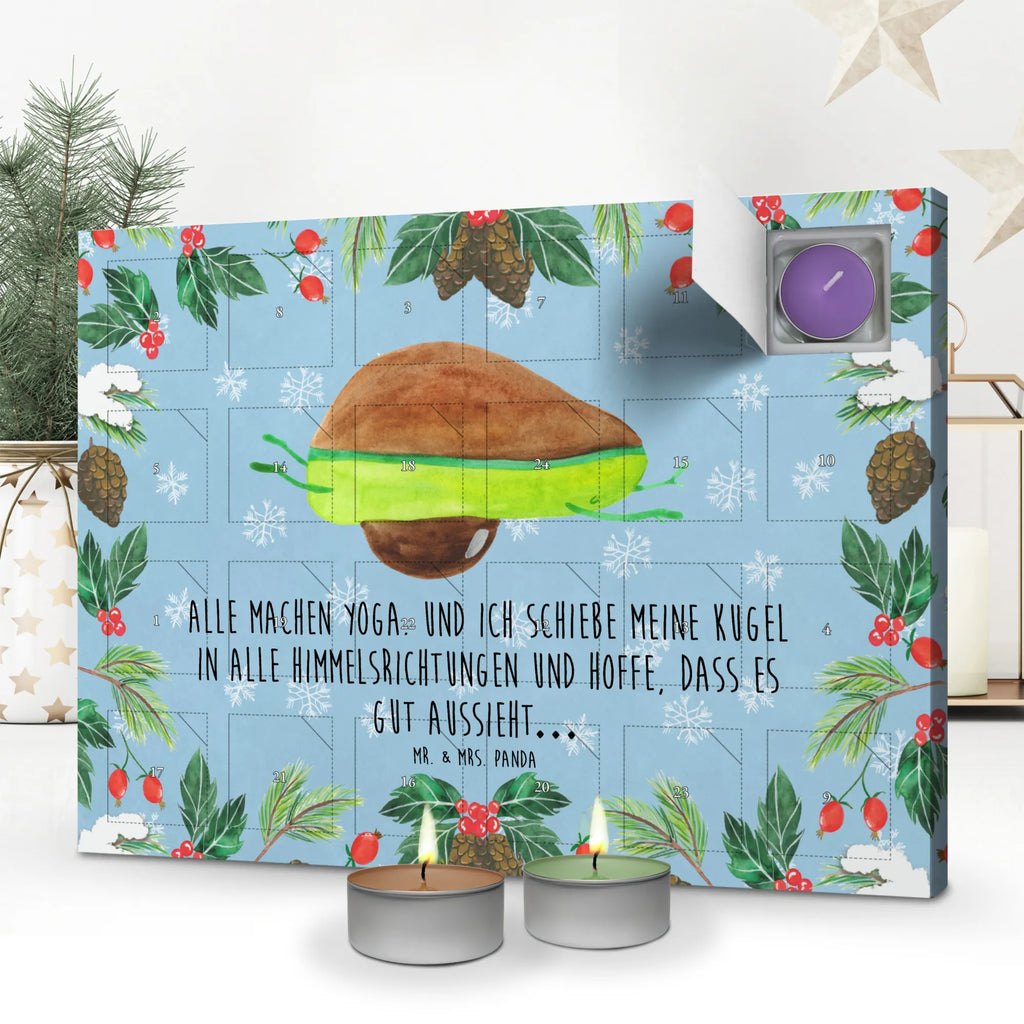 Scented candle advent calendar avocado yoga vegetables