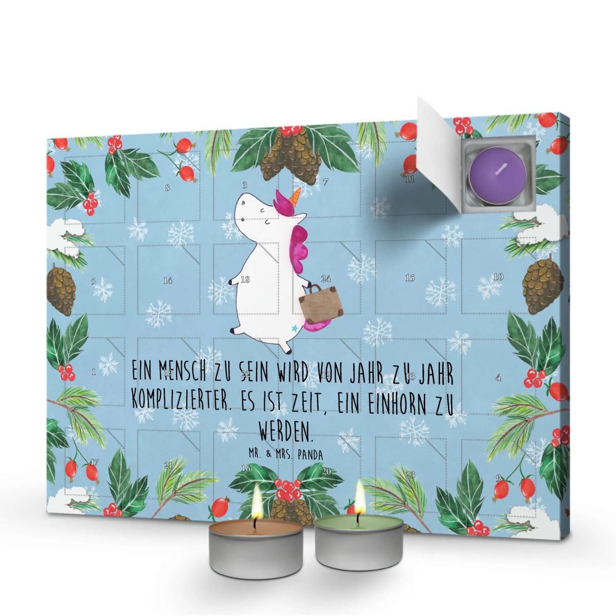 Duftkerzen Adventskalender Einhorn Koffer