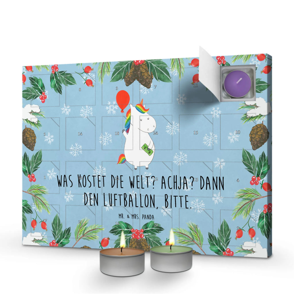 Scented candle advent calendar unicorn balloon gift, fun, lifelong, balloon, joy, money, girlfriend, saying