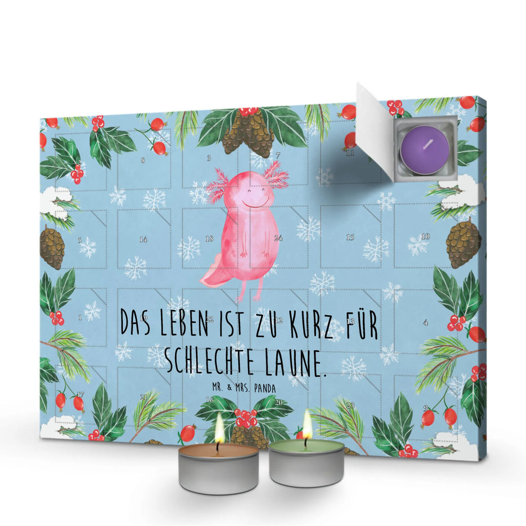 Scented candle advent calendar axolotl Happy salamander, Axelotl, marine animals, Mexican walking fish, tail, amphibian, good mood