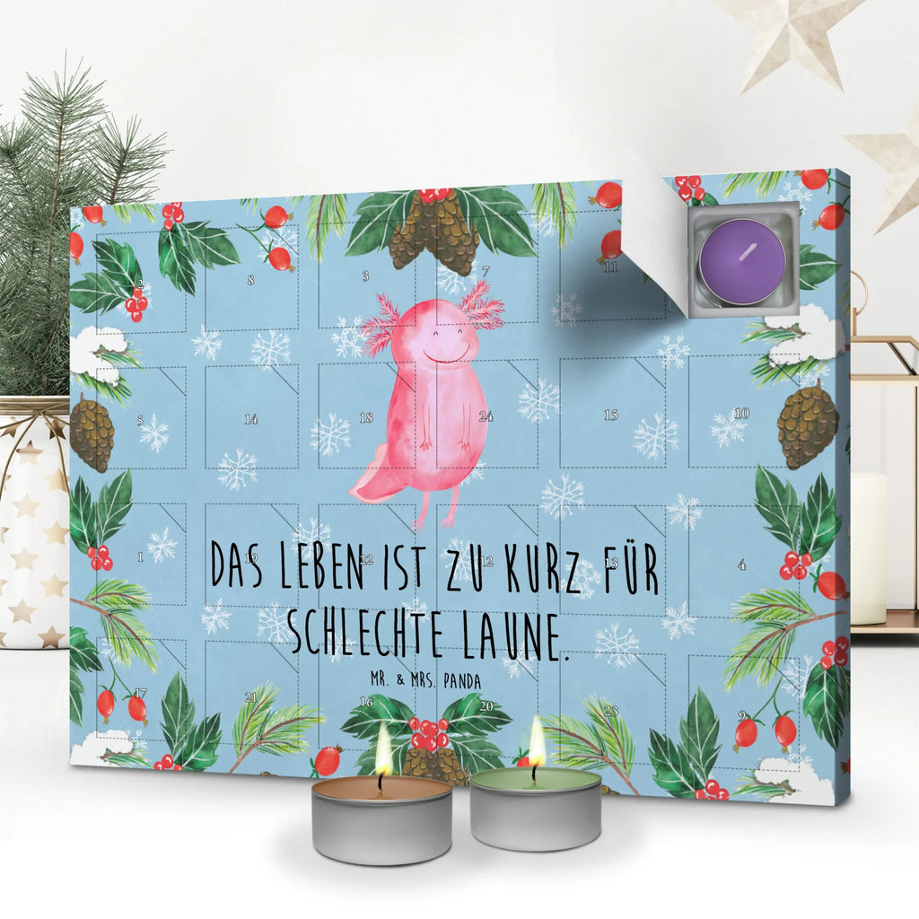 Scented candle advent calendar axolotl Happy salamander, Axelotl, marine animals, Mexican walking fish, tail, amphibian, good mood