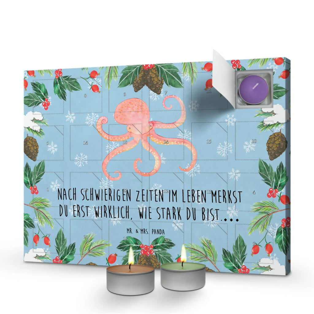 Scented candle advent calendar Squid card, gift ideas, gifts, animal lover, special gifts, cute animal motives, hand drawn, small animals, good mood, cute, funny sayings, octopus, sea animal, squid, arms, ocean, water