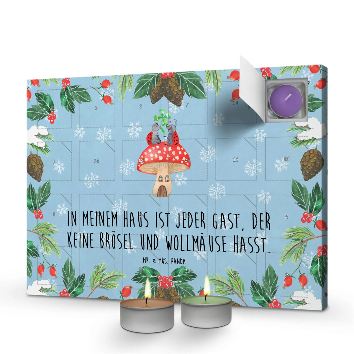 Scented candle advent calendar ladybug toadstool