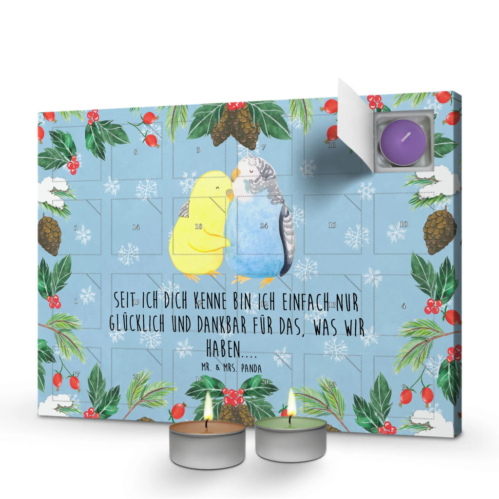 Scented candle advent calendar Parakeets in love Loving, Two, gift for him, gift for her, Love gift, Together, anniversary gift, Proposal of marriage, Marriage, budgie, closeness, cuddling, trust, birds