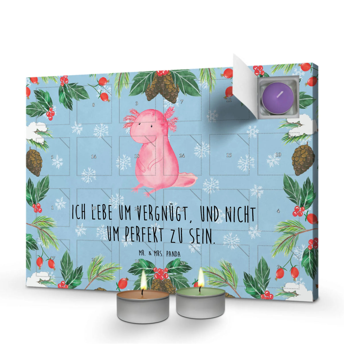Scented candle advent calendar axolotl zero