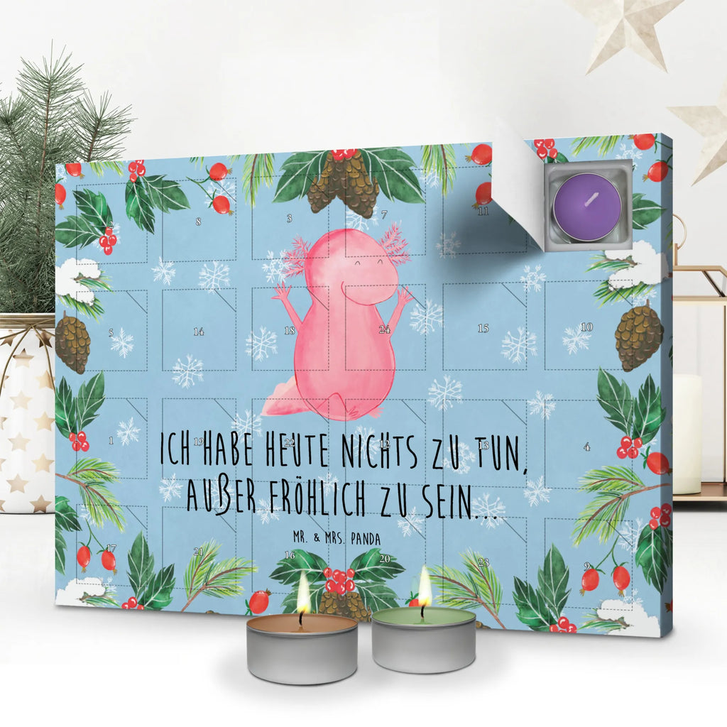 Scented candle advent calendar axolotl Hooray salamander, Axelotl, marine animals, Mexican walking fish, tail, amphibian, cheerful, satisfaction, joy, fun