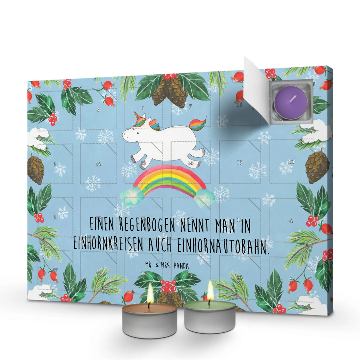 Duftkerzen Adventskalender Einhorn Regenbogen
