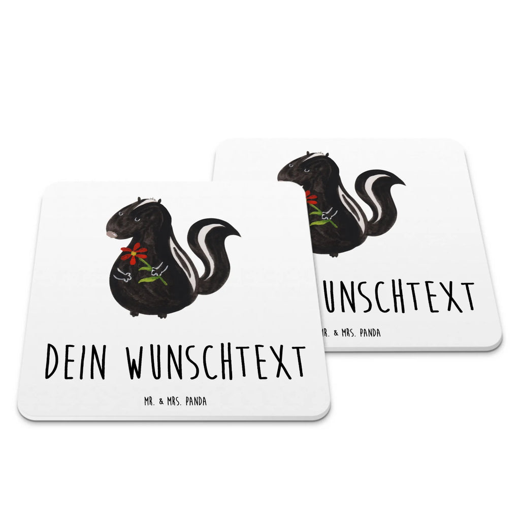 Personalisiertes Untersetzer Set Stinktier Blume Untersetzer Bedruckt, Untersetzer, Personalisierte Untersetzer, Glasuntersetzer, Untersetzer mit Sprüchen, Untersetzer für Tassen, Untersetzer Set, Untersetzer mit Namen, Kunststoff Untersetzer, Untersetzer Personalisiert, Stinktier, Skunk, Wildtier, Stinki, Stinker, Verträumt, Tagträumer, Träume, Dreams, Raubtier