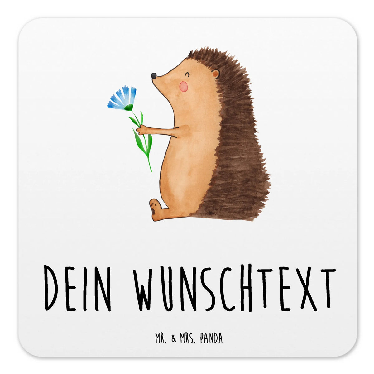 Personalised Coaster Set Hedgehog Flower card, gift ideas, gifts, small animals, cute, cute animal motives, hand drawn, funny sayings, good mood, special gifts, animal lover, sick, illness, visit, get well soon, recovery wishes, hospital