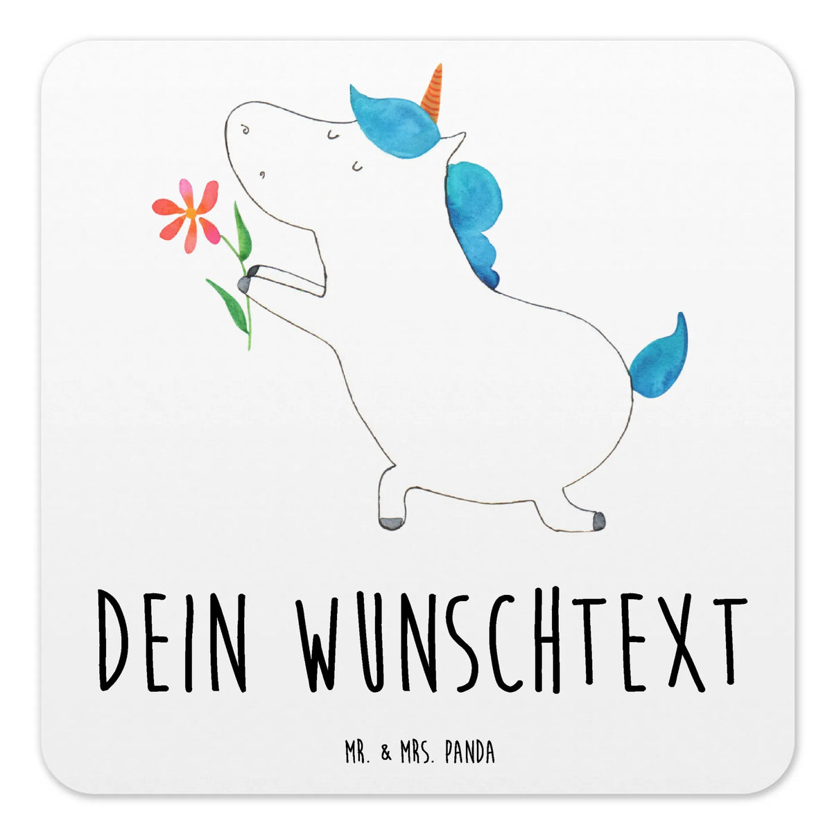 Personalised Coaster Set unicorn flower proof of love, marriage application, flower, couple, request