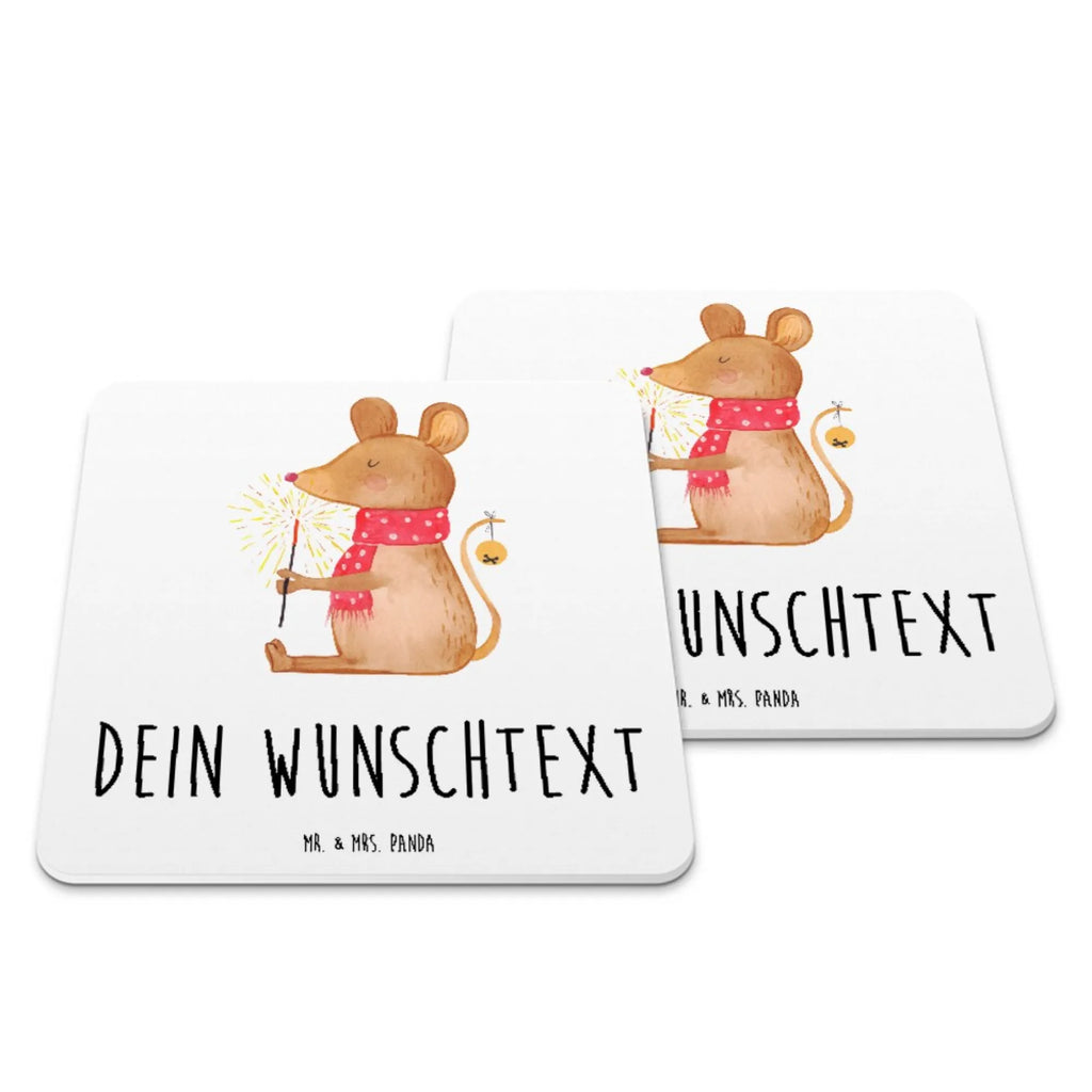 Personalised Coaster Set Mouse Christmas Personalisierte Untersetzer, Winter, Weihnachten, Weihnachtsdeko, Nikolaus, Advent, Heiligabend, Wintermotiv, Frohe Weihnachten, Weihnachtsgruß, Weihnachtsmotiv, Maus, Mäuschen, Weihnachtswunder