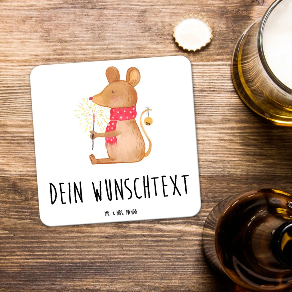 Personalised Coaster Set Mouse Christmas Personalisierte Untersetzer, Winter, Weihnachten, Weihnachtsdeko, Nikolaus, Advent, Heiligabend, Wintermotiv, Frohe Weihnachten, Weihnachtsgruß, Weihnachtsmotiv, Maus, Mäuschen, Weihnachtswunder