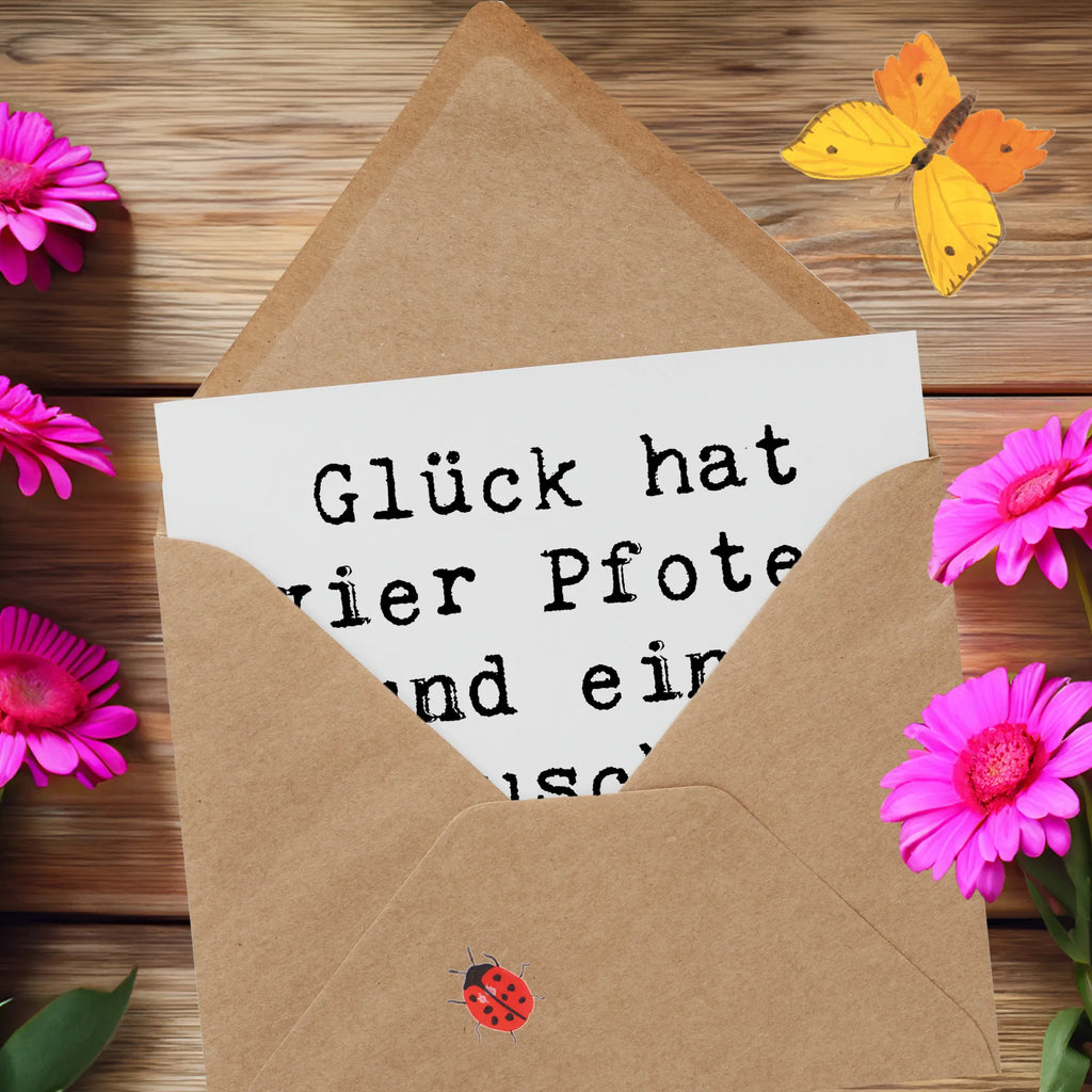 Deluxe Karte Spruch Havaneser Glück Hochwertige Grußkarte, Klappkarte, Glückwunschkarte, Karte, Einladungskarte, Geburtstagskarte, Grußkarte, Hochwertige Klappkarte, Hochzeitskarte, Hund, Hunderasse, Rassehund, Hundebesitzer, Geschenk, Tierfreund, Schenken, Welpe